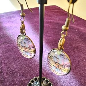 Glass Dome KY map earrings